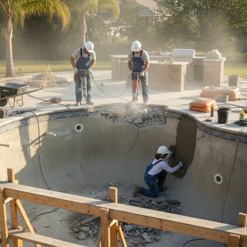 Local Concrete Pool Deck Repair pros at work